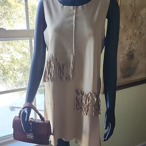 Romeo & Juliet Couture Cream Fringe Dress